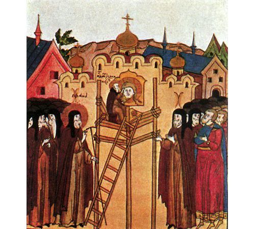 Андрей Рублев расписывает Спасский собор