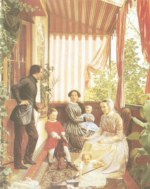 Ф.М.Славянский.  «Семейная картина (на балконе)» 1851 год